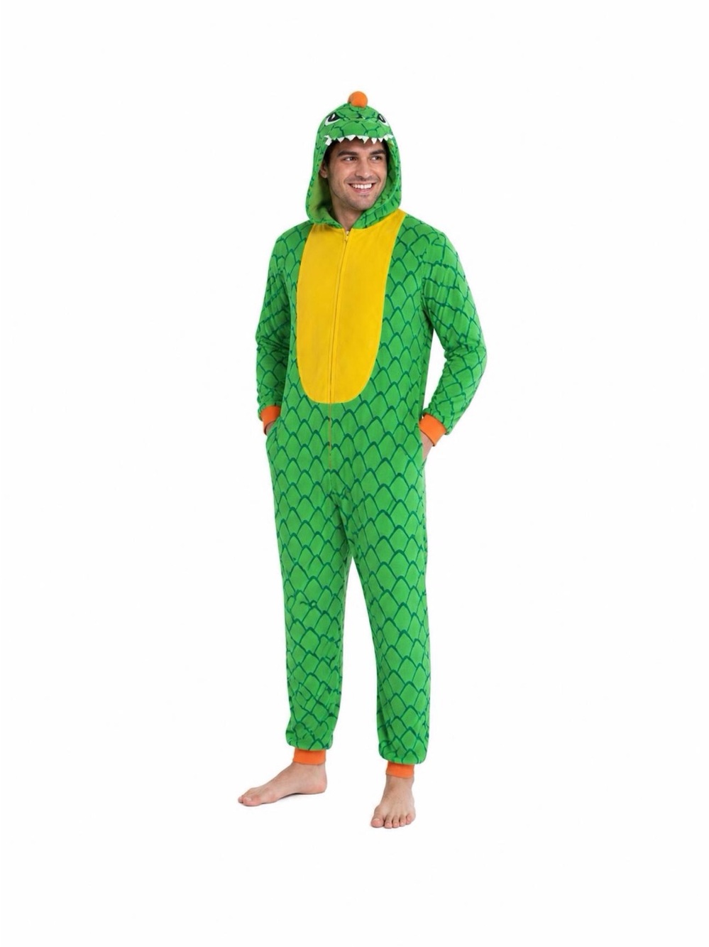 Halloween Green Dragon Onesie Pajama. Adult size